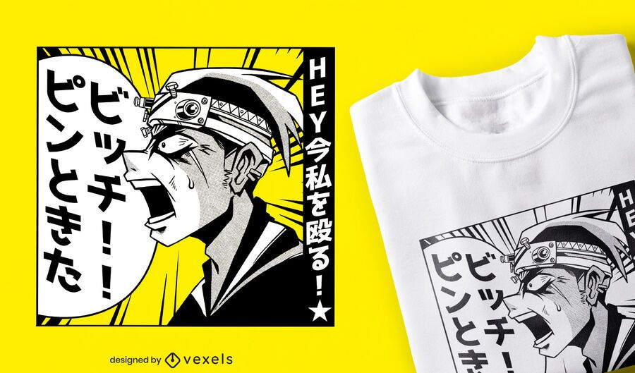 Diseño de camiseta de personaje manga. Diseño de camiseta de personaje manga.