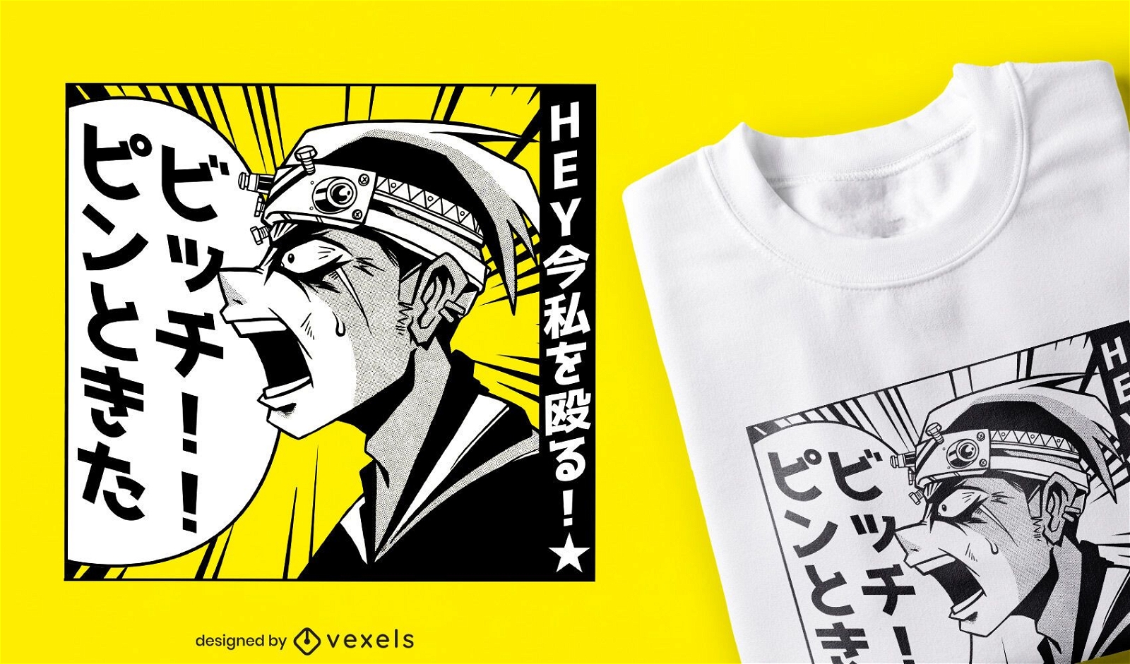 Design de camisetas de personagens de mangá