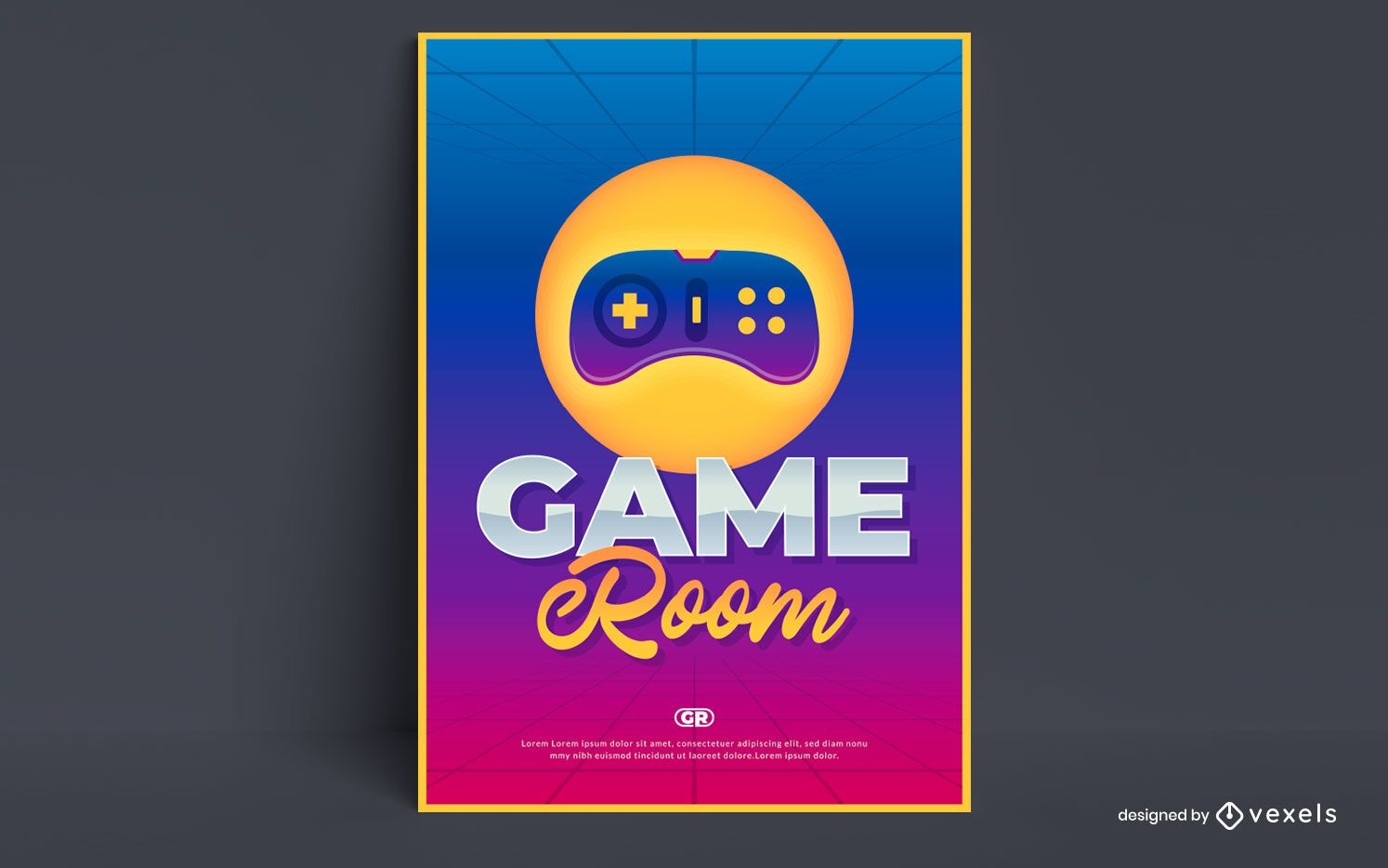 Diseño de cartel de sala de juegos