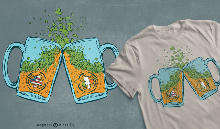 Diseño de camiseta de cerveza irlandesa de estados unidos Diseño de camiseta de cerveza irlandesa de estados unidos