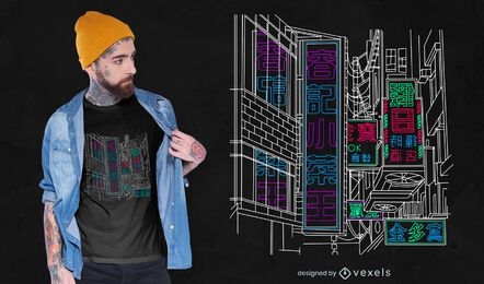 Tokyo neon t-shirt design