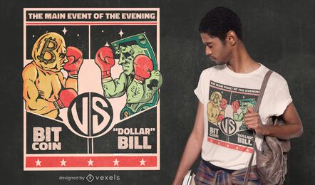 Bitcoin vs dollar t-shirt design Bitcoin vs dollar t-shirt design