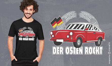 El diseño de la camiseta de las rocas del este.