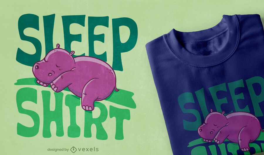 Hippo sleep shirt t-shirt design Hippo sleep shirt t-shirt design