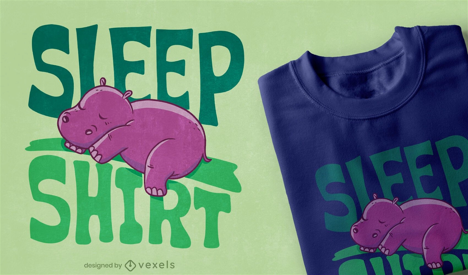 Hippo sleep shirt t-shirt design