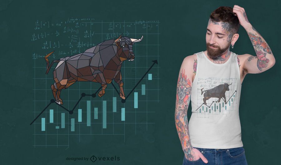 Polygonal bull stock t-shirt design Polygonal bull stock t-shirt design