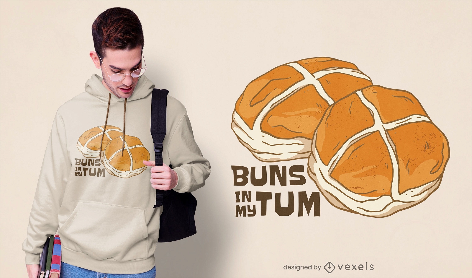 Buns in my tum t-shirt design