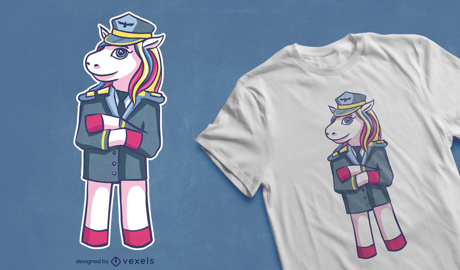 Unicorn pilot t-shirt design