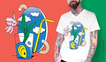 Design surreal de t-shirt de vidro