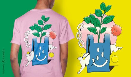 Diseño de camiseta de bolso abstracto