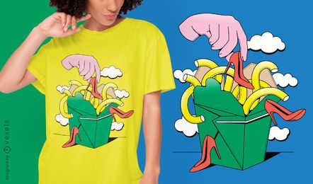 Surreal takeout t-shirt design