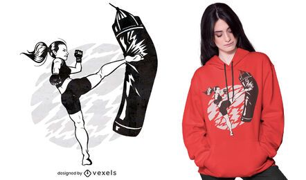 Diseño de camiseta mujer high kick Diseño de camiseta mujer high kick