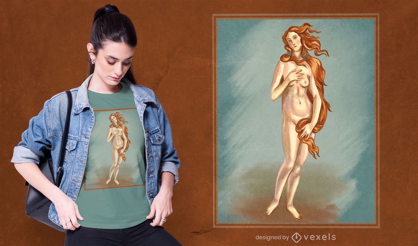 Desenho de t-shirt com pintura de Vênus