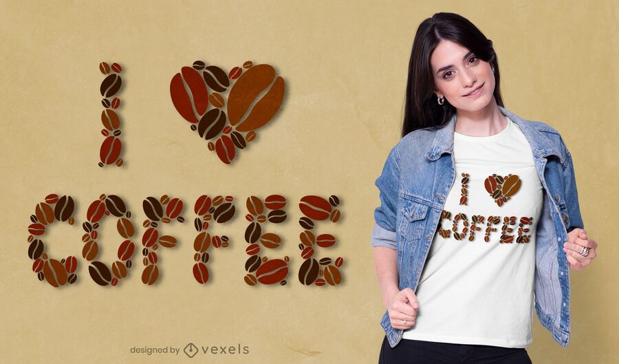 Ich liebe Kaffee T-Shirt Design Ich liebe Kaffee T-Shirt Design