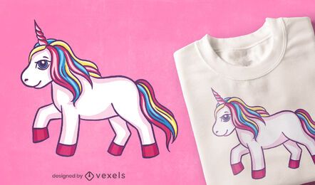 Design de camiseta de unicórnio em execução