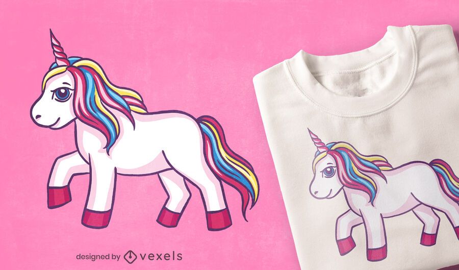 Diseño de camiseta de unicornio corriendo Diseño de camiseta de unicornio corriendo