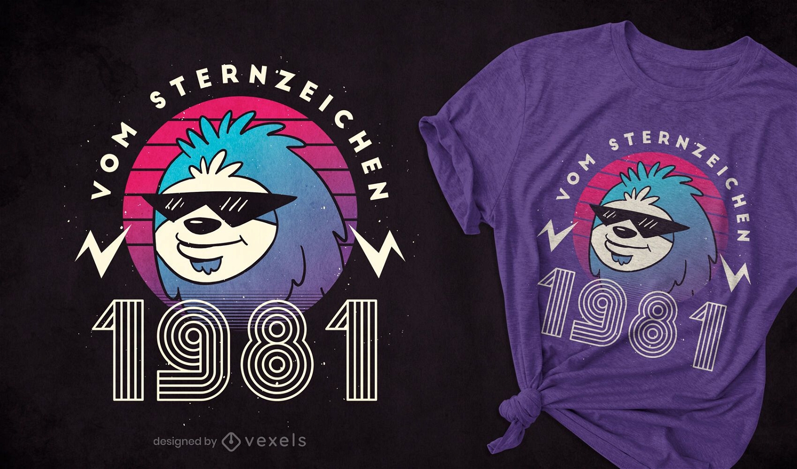 Design de camisetas Sloth 1981