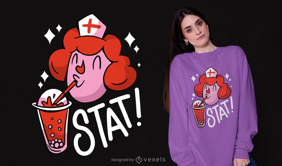 Nurse bubble tea t-shirt design Nurse bubble tea t-shirt design