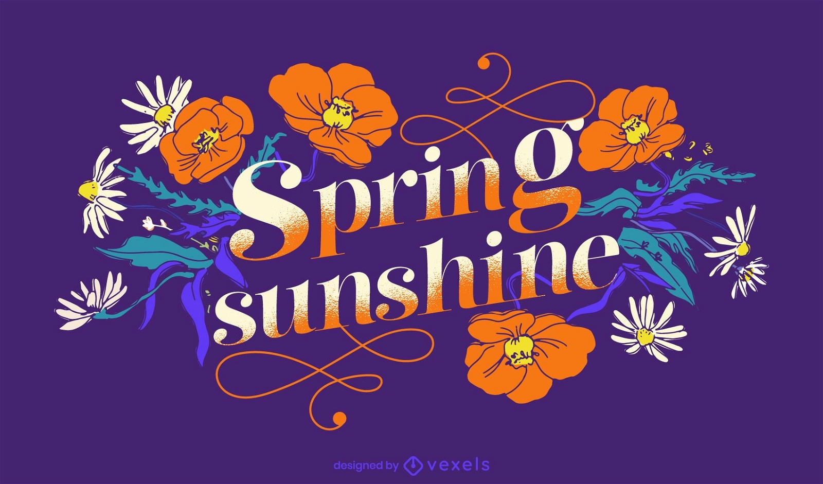 Desenho de letras de sol de primavera