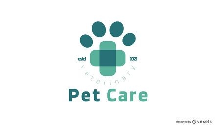 Plantilla de logotipo de cuidado de mascotas