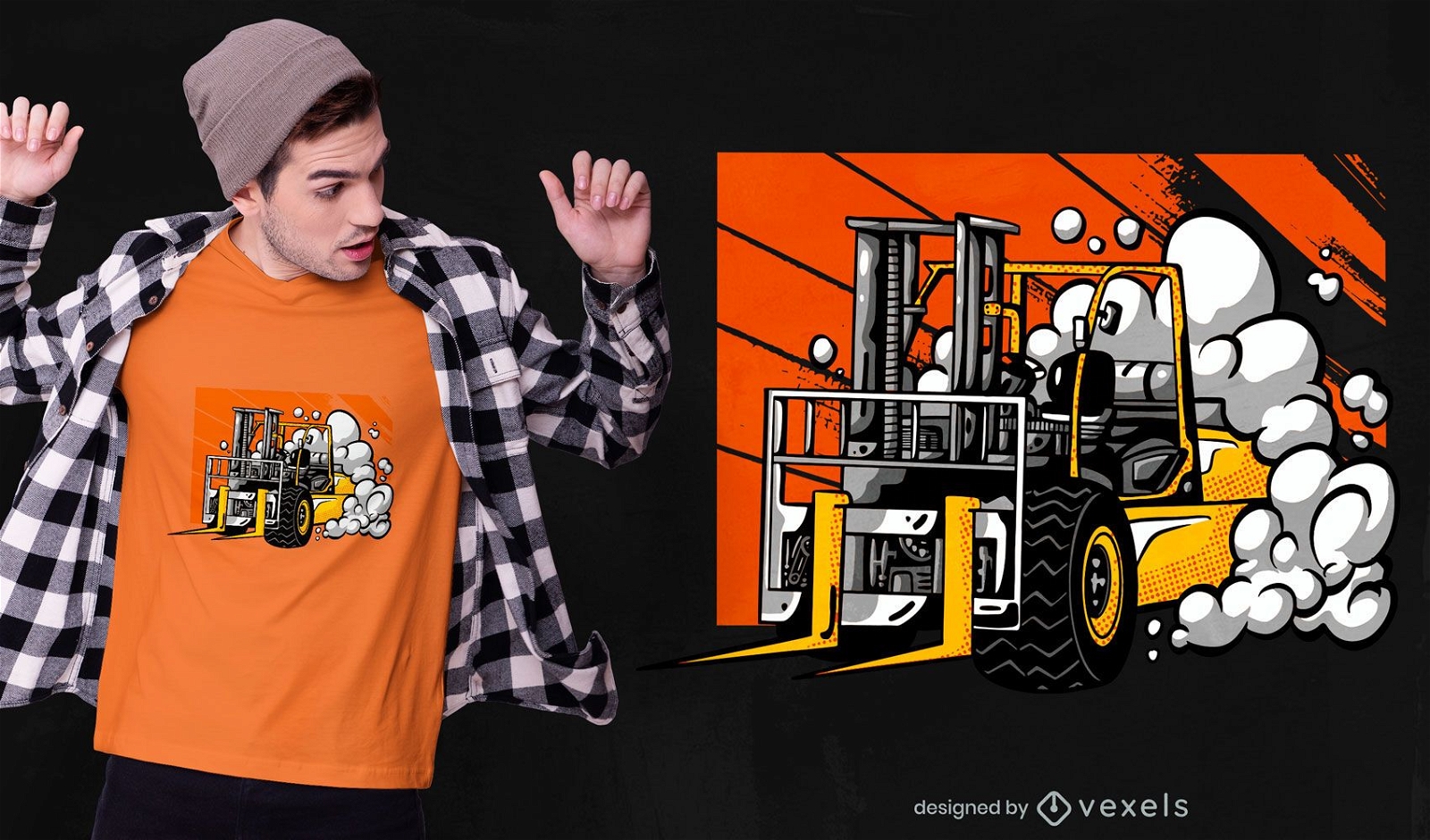 Forklift truck t-shirt design