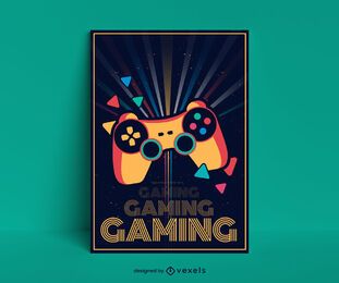 Retro gaming poster template Retro gaming poster template