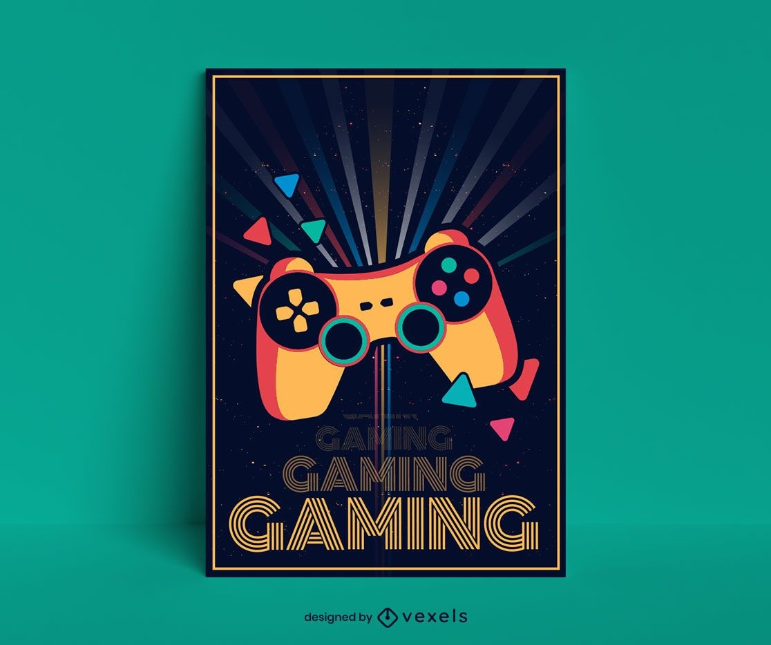Retro gaming poster template