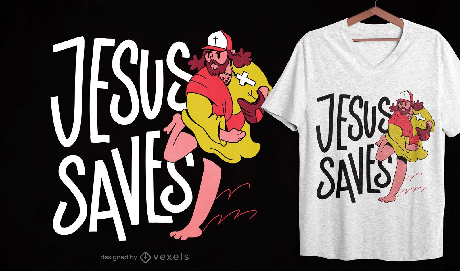 Jesus salva o design da camiseta
