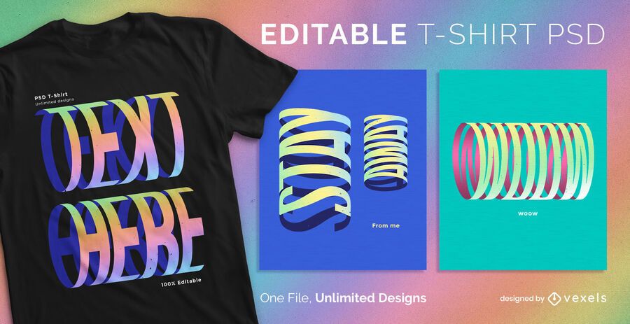 Cylinder text scalable t-shirt psd Cylinder text scalable t-shirt psd