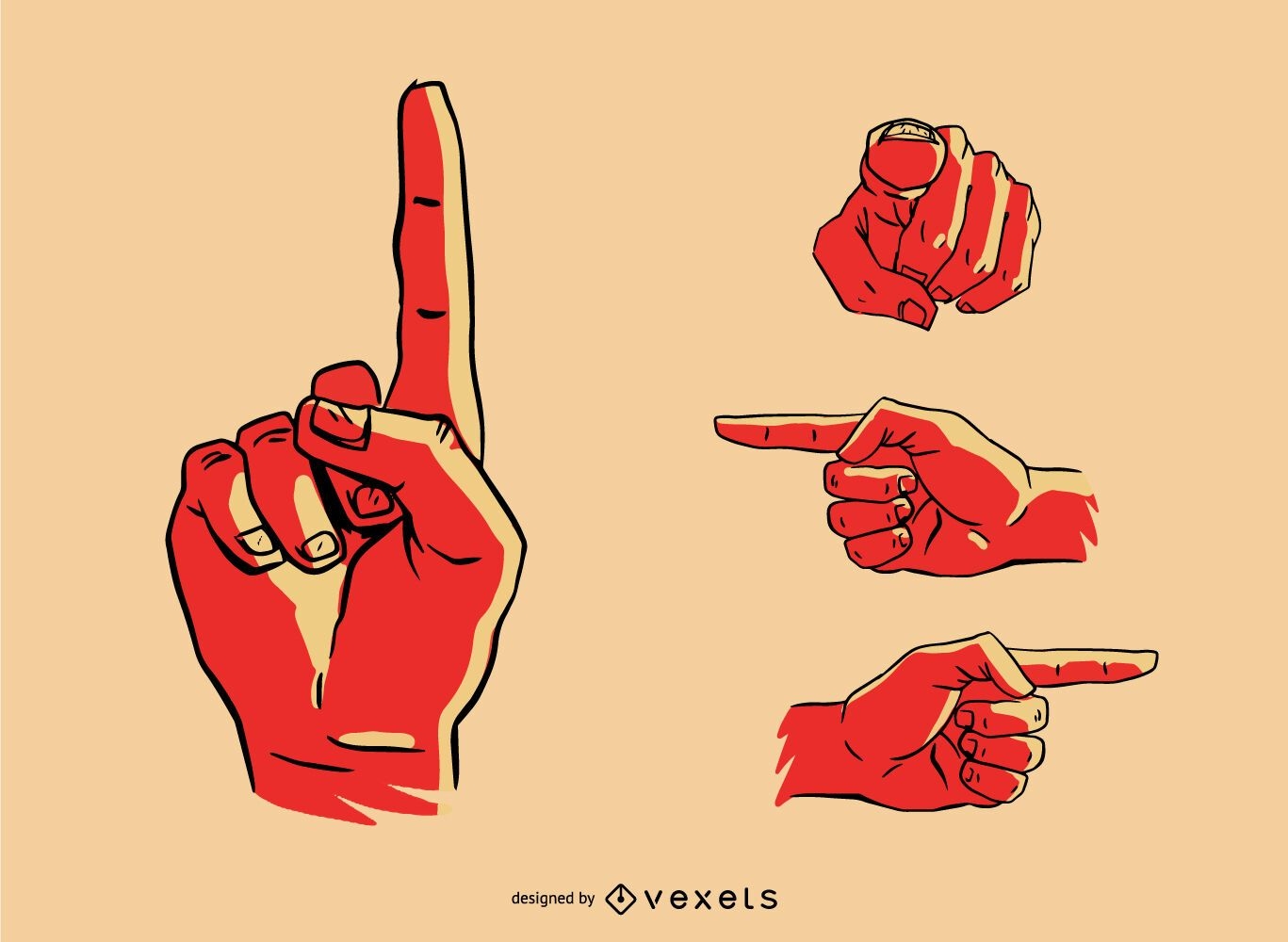 Conjunto de gestos con las manos