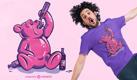 Betrunkenes Gummibärchen-T-Shirt Design