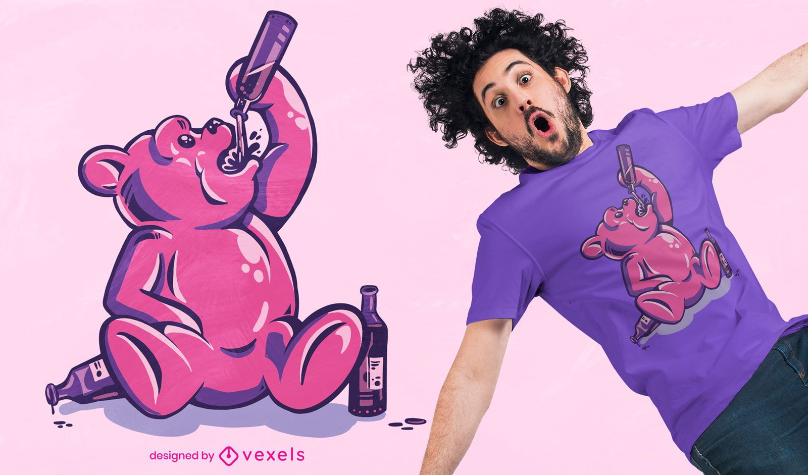 Drunk gummy bear t-shirt design