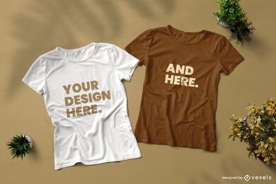 Composición de maqueta de camiseta delantera y trasera