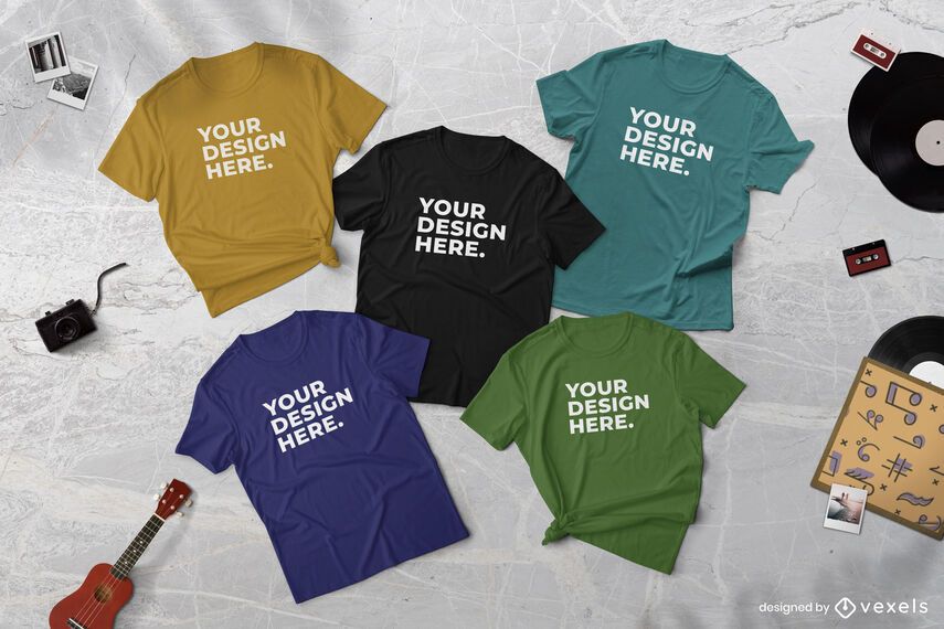 Music t-shirts mockup composition Music t-shirts mockup composition