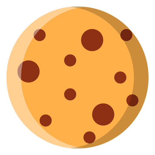Chewy chocolate chip cookie flat - Transparent PNG & SVG vector file