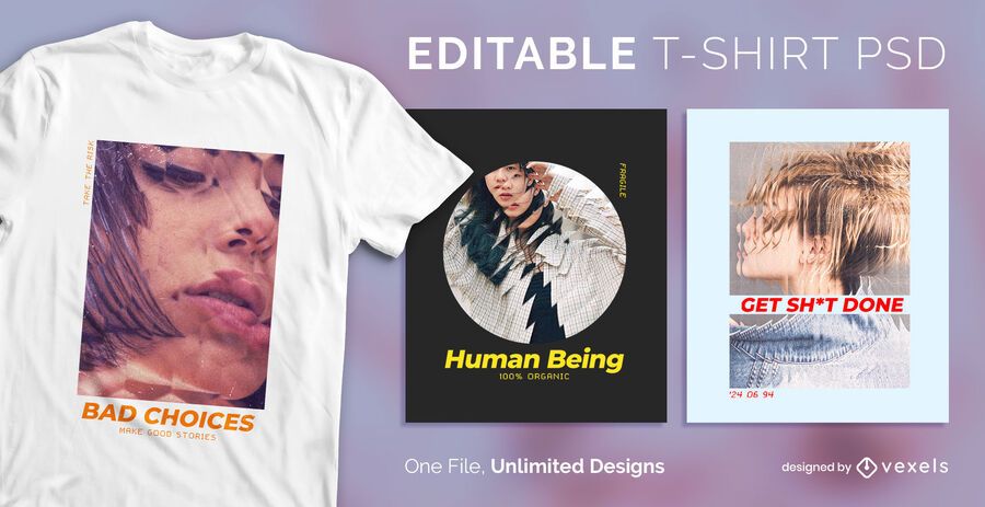 Glass effect scalable t-shirt psd Glass effect scalable t-shirt psd