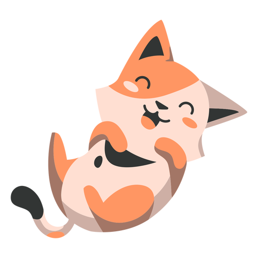 Gatito riendo semi plano Diseño PNG