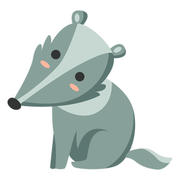 Skunk fofo semi-plano Transparent PNG