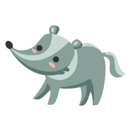 Cute skunk walking semi-flat PNG Design