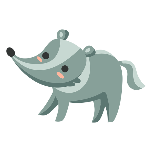 Cute skunk walking semi-flat - Transparent PNG & SVG vector file