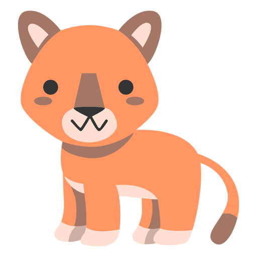 Cute cougar semi-flat PNG Design