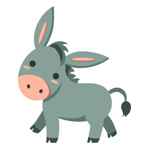 Cute donkey walking semi-flat - Transparent PNG & SVG vector file