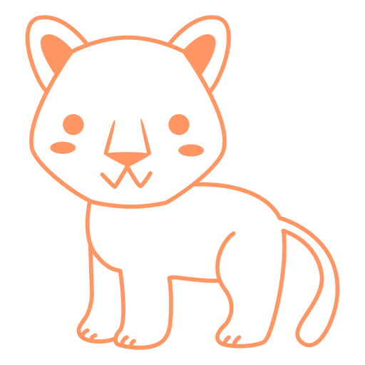 Cute cougar filled-stroke PNG Design