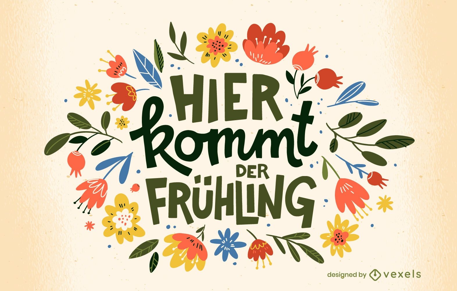 Design de camiseta com citação de primavera alemã