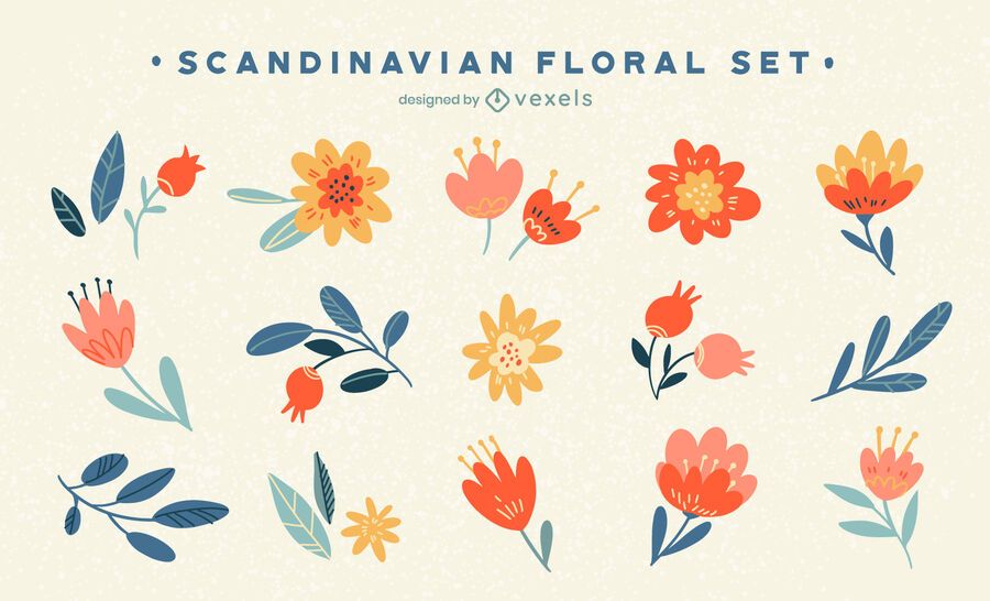 Scandinavian floral set Scandinavian floral set
