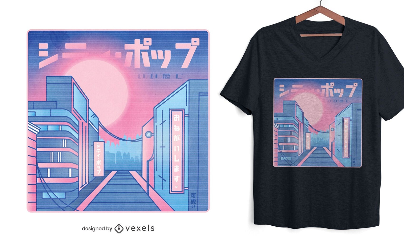 Design de camiseta City pop vaporwave