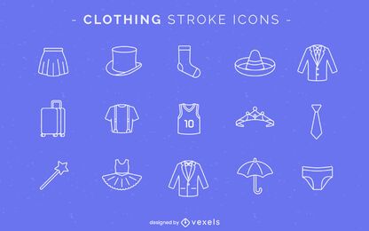 Iconos de ropa de trazo Iconos de ropa de trazo