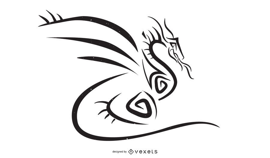 Dragon Tribal Style Vector - Vector Download