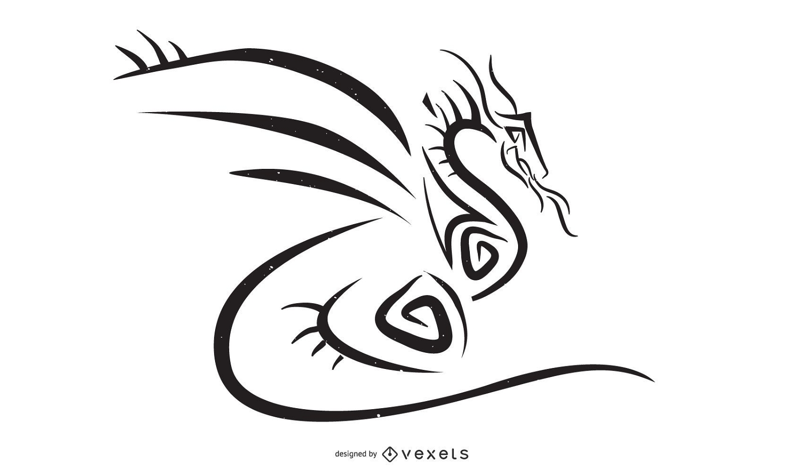 Dragon Tribal Style Vector