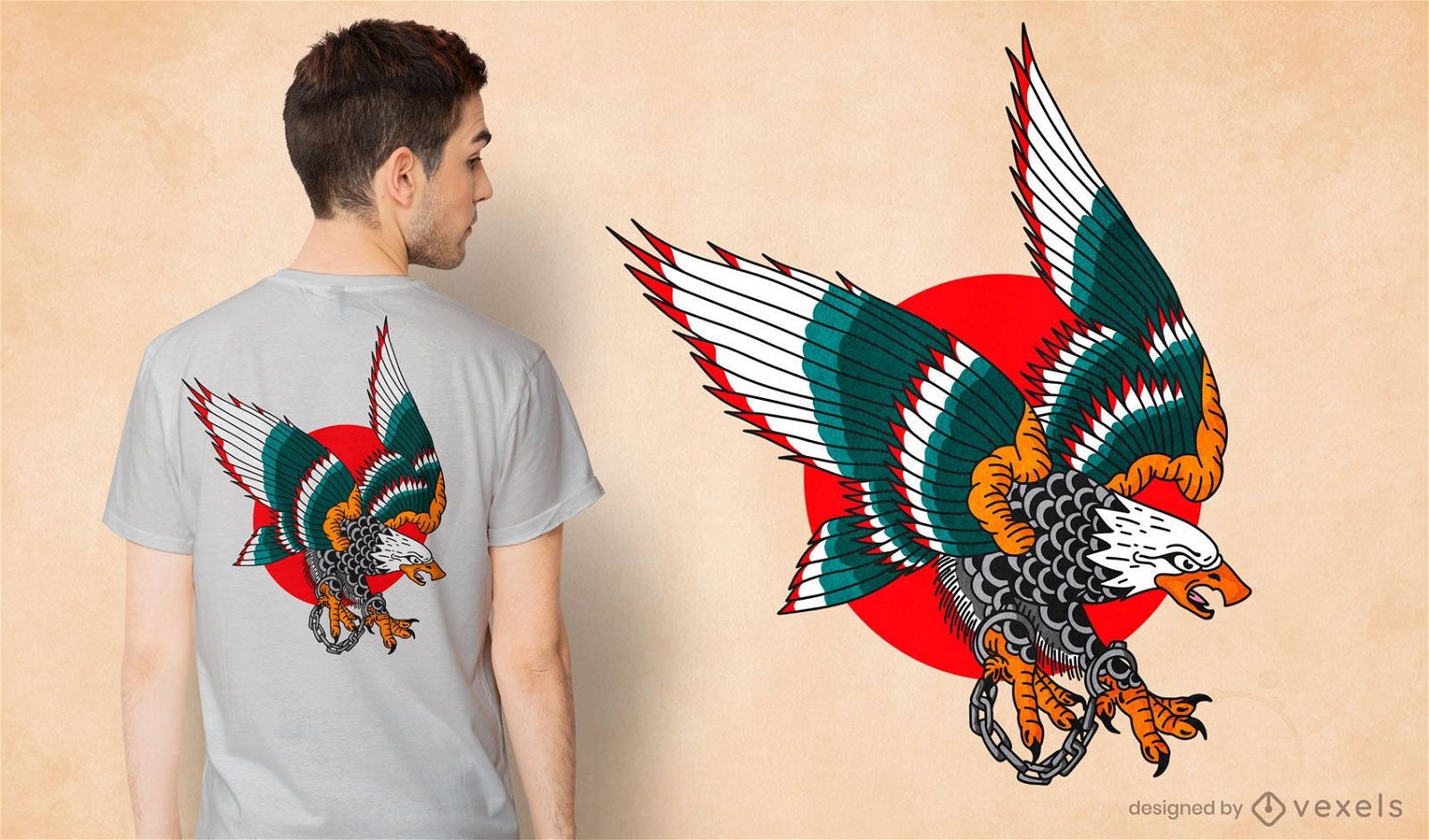 Eagle handcuffs t-shirt design